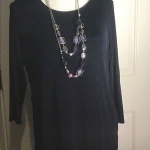 CHICO’S Travelers asymmetrical top with side ties